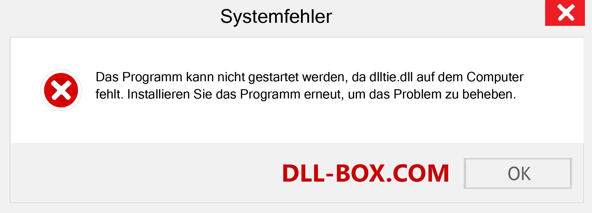 dlltie.dll-Datei fehlt?. Download für Windows 7, 8, 10 - Fix dlltie dll Missing Error unter Windows, Fotos, Bildern